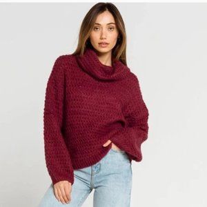 West of Melrose Cowl Neck Maroon Sweater (Size S)